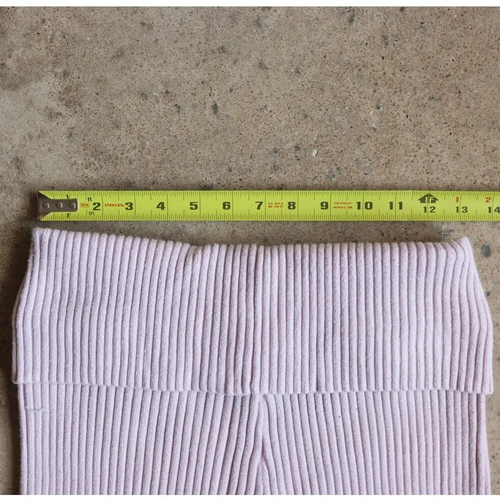 Y2K Charlotte Russe Baby Pink Ribbed Fold Over Mini Shorts XL Low Rise Lounge